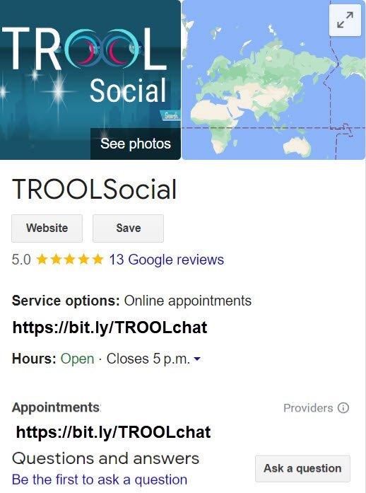 2024-04-04-TROOLSocial-GBP TROOLSocial Google Business Profile right side of search results